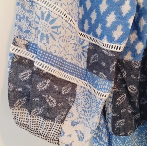 Ruby Rd blue patchwork blouse - Picture 3 of 5